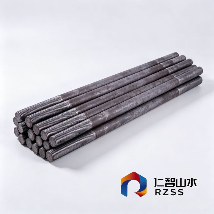 Threaded rods, black finish, bundle packed for export